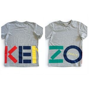 Kenzo Kids Logo Wraparound Graphic Tee Gray T-Shirt Youth Size 10 / 140 Unisex